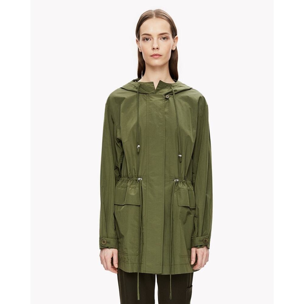 Theory Technical Hooded Parka Jacket Green‎ Women’s Size Medium